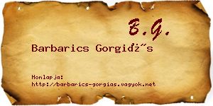 Barbarics Gorgiás névjegykártya